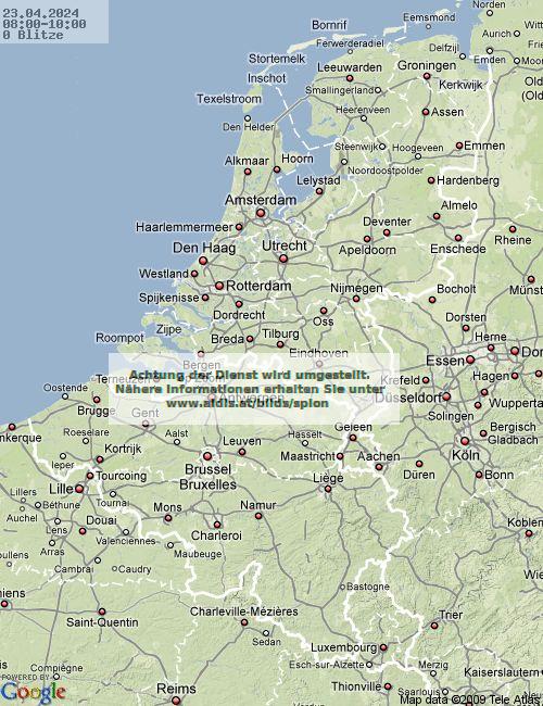 Lightning Netherlands 08:00 UTC Tue 23 Apr