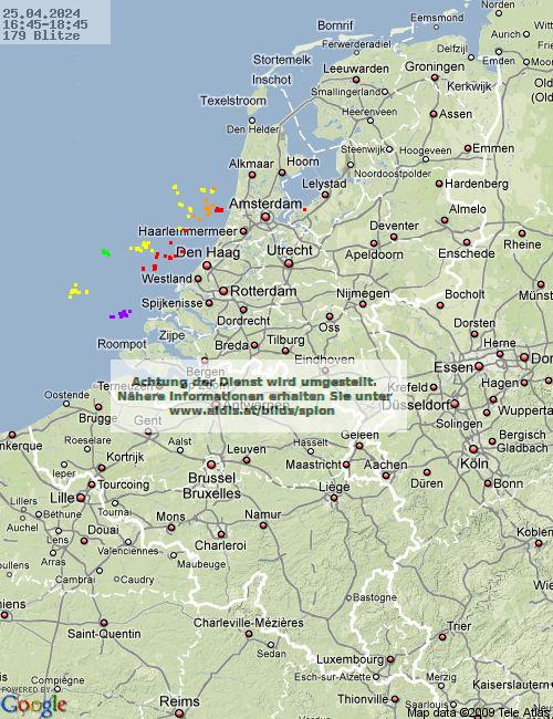 Lightning Netherlands 16:45 UTC Fri 26 Apr