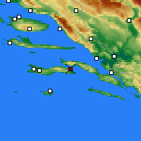 Nearby Forecast Locations - Korčula - Map
