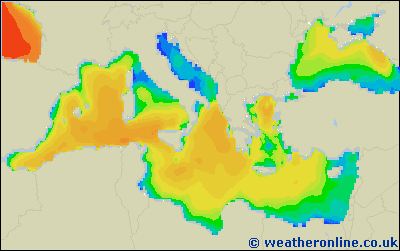 Îles Baléares - Wave heights - Sun 01 Feb 13:00 NZDT