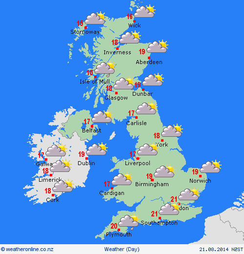 overview UK Europe Forecast maps