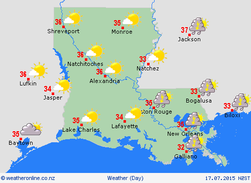 overview Louisiana North America Forecast maps