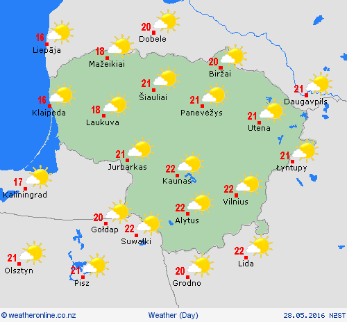 overview Lithuania Europe Forecast maps