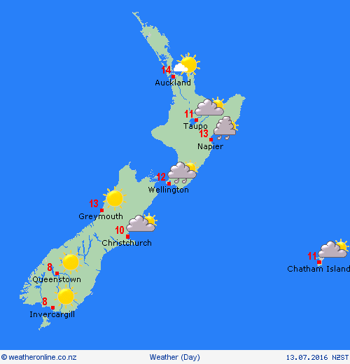overview New Zealand New Zealand Forecast maps