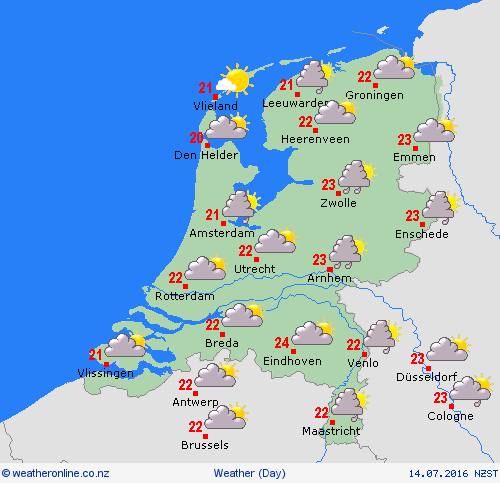 overview Netherlands Europe Forecast maps