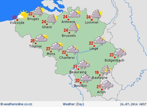 overview Belgium Europe Forecast maps