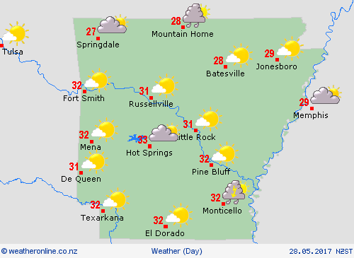 overview Arkansas North America Forecast maps