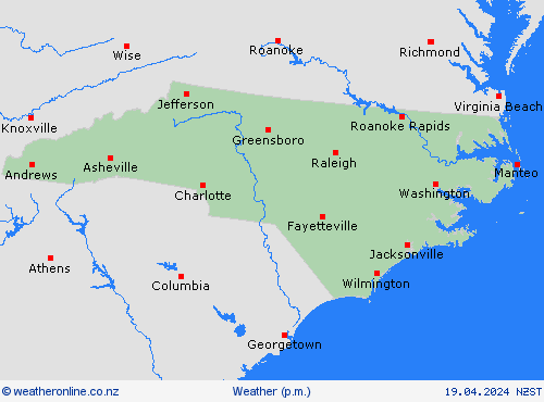 overview North Carolina North America Forecast maps