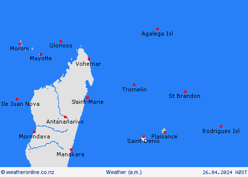 overview Mauritius Africa Forecast maps