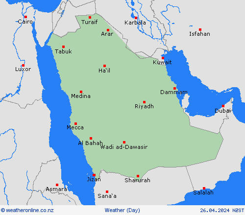 overview Saudi Arabia Asia Forecast maps