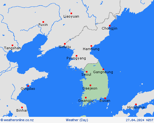 overview South Korea Asia Forecast maps