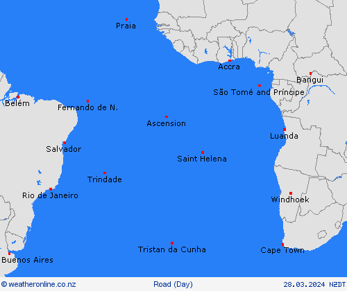 road conditions Atlantic Islands Africa Forecast maps
