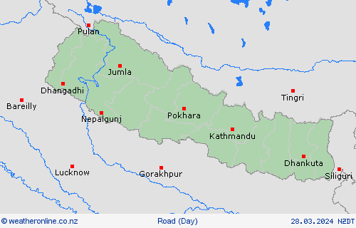 road conditions Nepal Asia Forecast maps