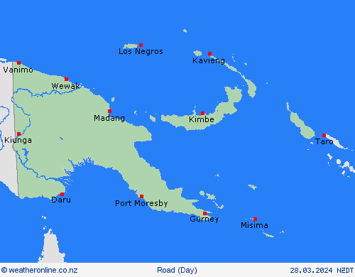 road conditions Papua New Guinea Pacific Forecast maps