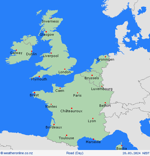 road conditions  Europe Forecast maps