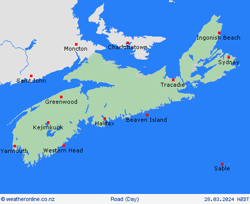 road conditions Nova Scotia North America Forecast maps