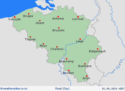 road conditions Belgium Europe Forecast maps
