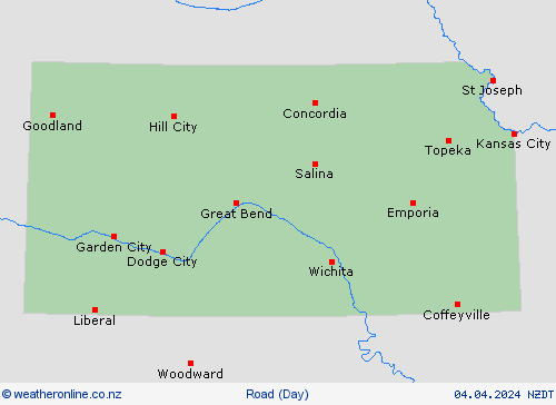 road conditions Kansas North America Forecast maps