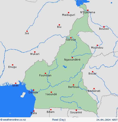road conditions Cameroon Africa Forecast maps