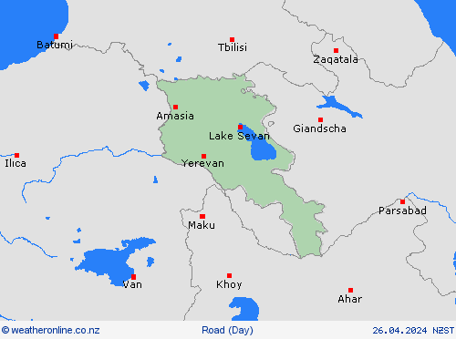road conditions Armenia Asia Forecast maps