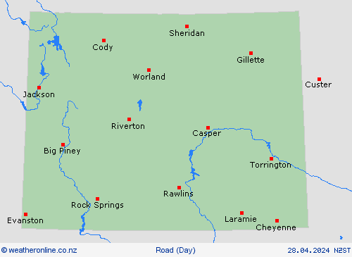 road conditions Wyoming North America Forecast maps