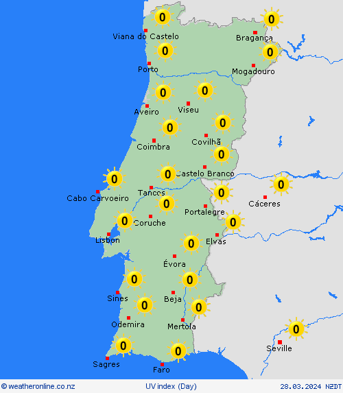 uv index Portugal Europe Forecast maps