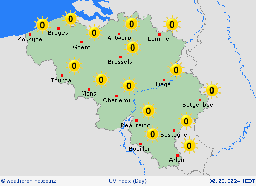 uv index Belgium Europe Forecast maps