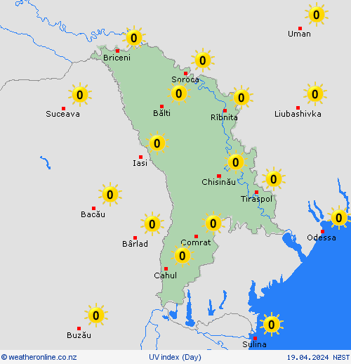uv index Moldova Europe Forecast maps