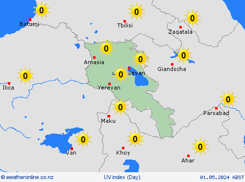 uv index Armenia Asia Forecast maps