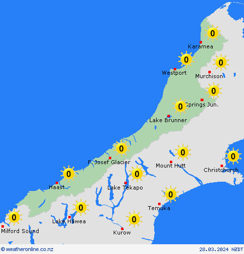 uv index  New Zealand Forecast maps