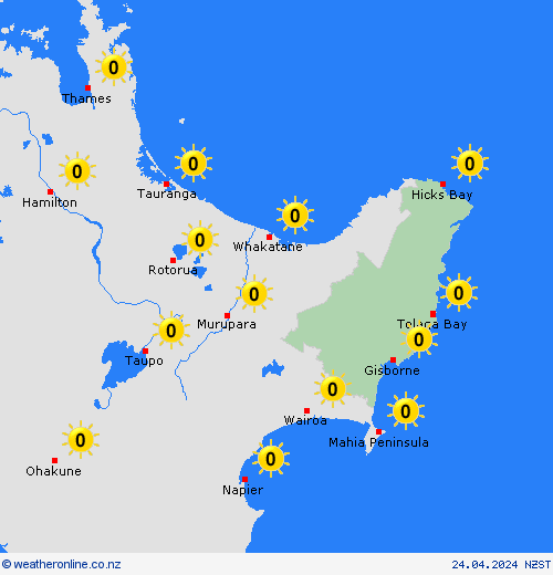  uv index  New Zealand Forecast maps