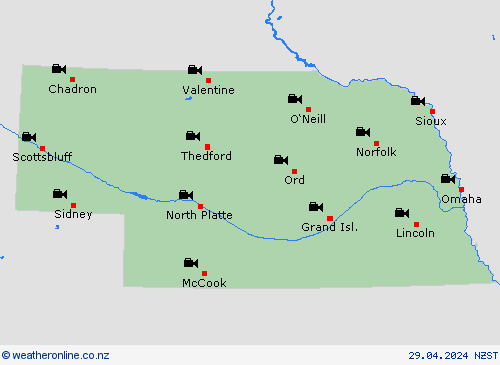 webcam Nebraska North America Forecast maps
