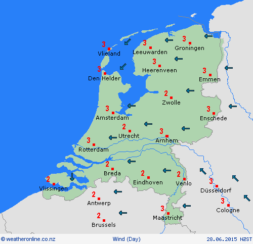 wind Netherlands Europe Forecast maps