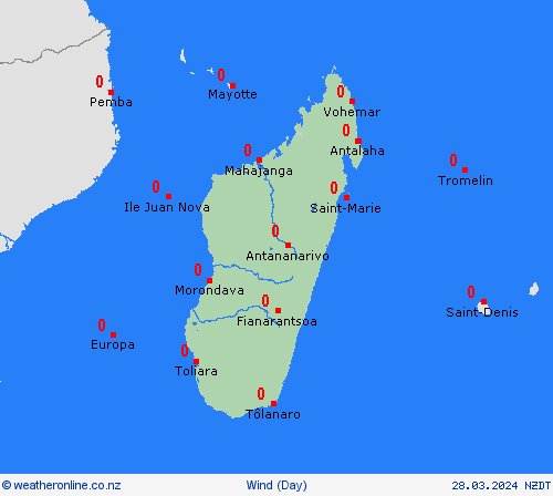 wind Madagascar Africa Forecast maps