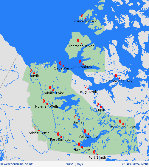 wind Northwest Territories North America Forecast maps