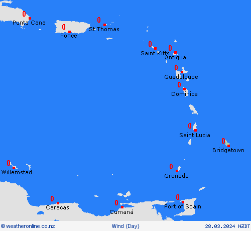 wind Barbados South America Forecast maps