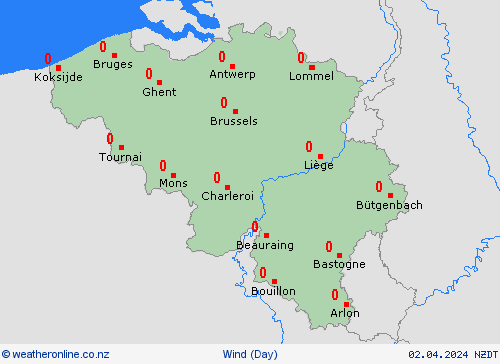 wind Belgium Europe Forecast maps