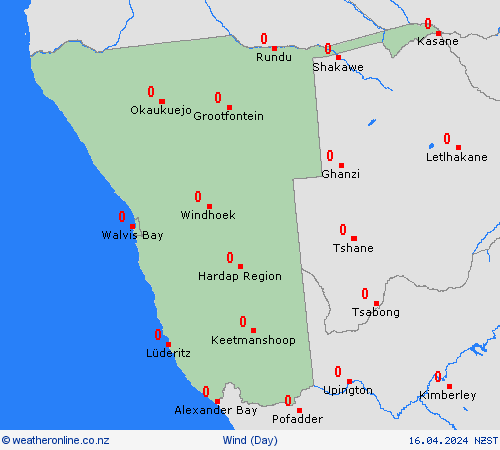 wind Namibia Africa Forecast maps