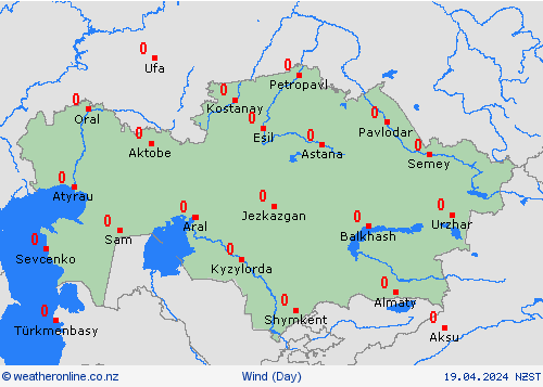 wind Kazakhstan Asia Forecast maps