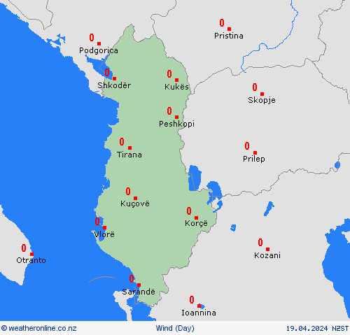 wind Albania Europe Forecast maps