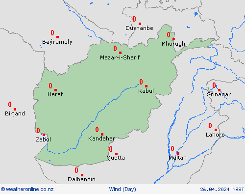 wind Afghanistan Asia Forecast maps