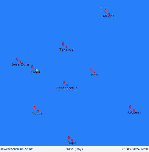wind French Polynesia Pacific Forecast maps
