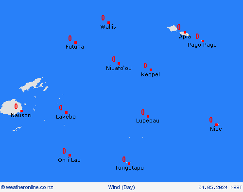 wind American Samoa Pacific Forecast maps