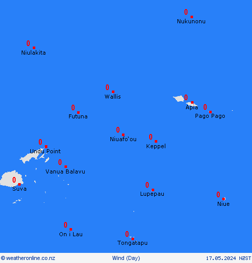 wind Futuna and Wallis Pacific Forecast maps