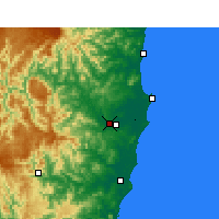 Nearby Forecast Locations - Kempsey Airport - Map