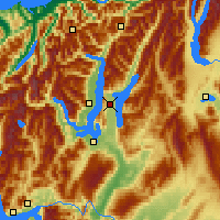 Nearby Forecast Locations - Lake Hāwea - Map