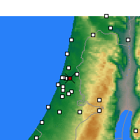 Nearby Forecast Locations - Petah Tikva - Map