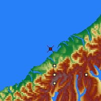 Nearby Forecast Locations - Ōkārito Lagoon - Map