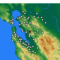 Nearby Forecast Locations - Castro Valley - Map