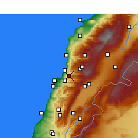 Nearby Forecast Locations - Bikfaya - Map